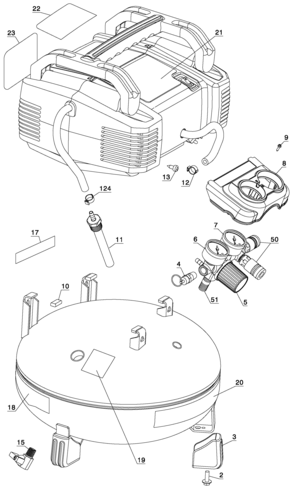 Page A Diagram and Parts List for C2004 3 Porter Cable Compressor